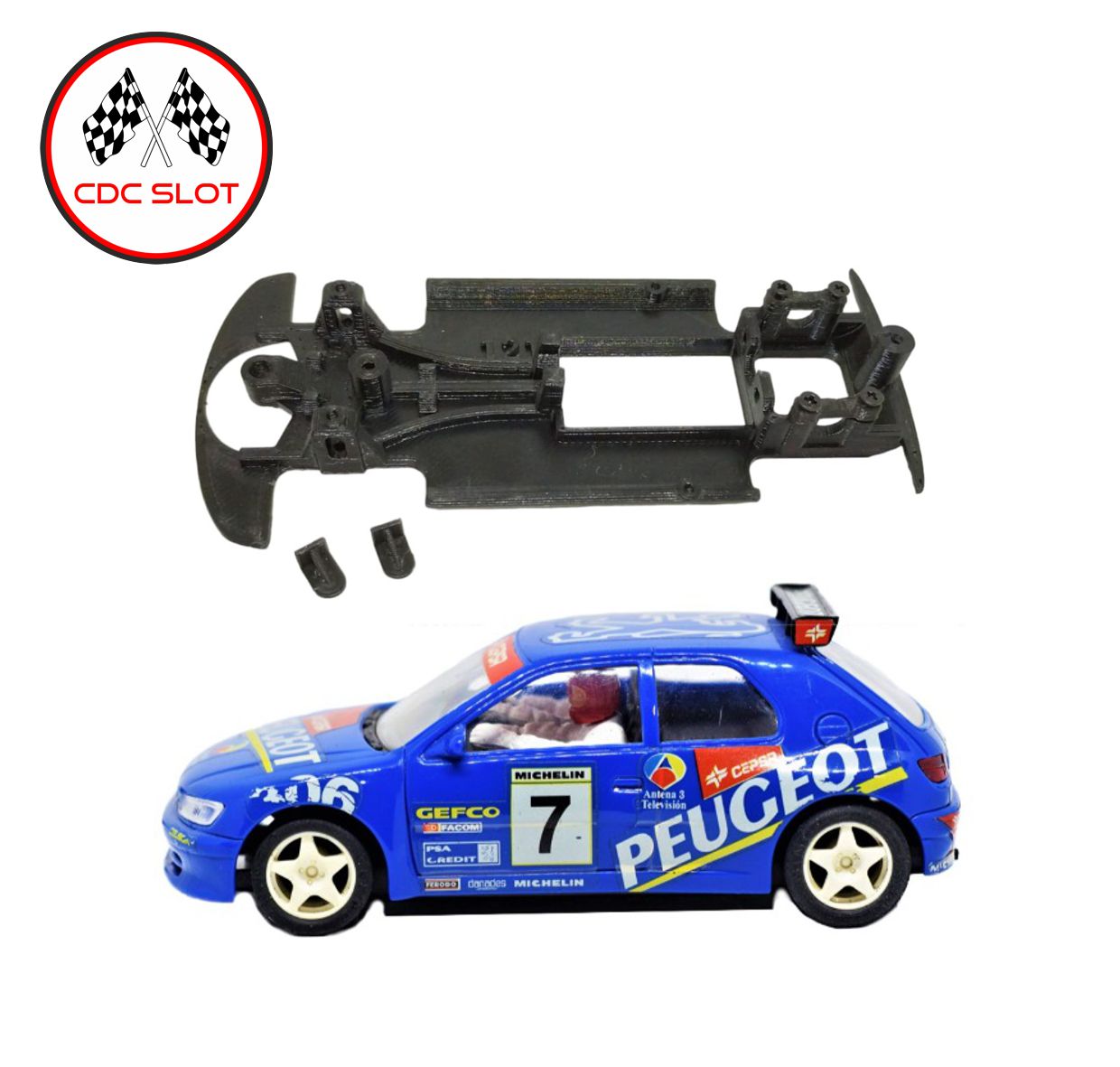Chasis 3D monoblock en línea para Peugeot 306 de Ninco